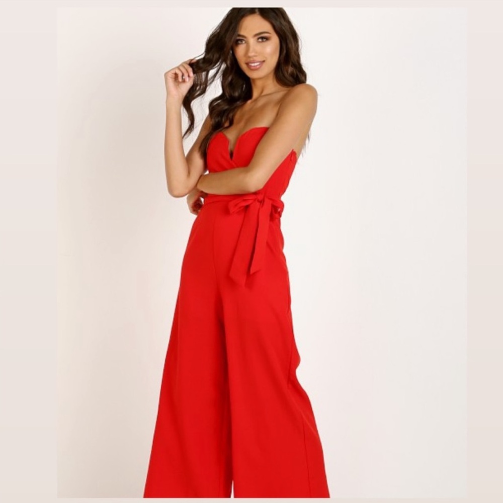 ASTR the Label Zion Jumpsuit: Size Medium + Color Fire Red